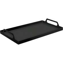 Metal Serving Tray Portable Bed Tray With Handles For Coffee Table Living Room Kitchen And Bathroom Black - Black - View 1