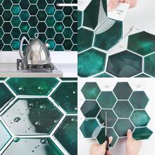 Dark Green Tile Peel And Stick Backsplash For Kitchen12X12 4Tiles Hexagon Stick On Back Splashes For Kitchens Peel And Stick Wall Tiles For Bathroom Shower Tile Stickers Renter Friendly