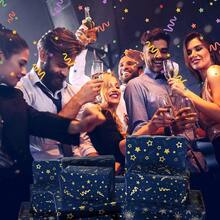 Wrapping Paper With Navy Blue And Gold Stripes Star Design Birthday Wrapping Paper Set With Sticker Ribbon Gift Wrapping Paper Folded Sheets For Men Boys Him Teenager Teen Male Him Dark Blue Wrapping Paper Birthday Gift Wrap For Graduations Christmas  Father's Day Holiday Weddings All Occasion 20 X 28 Inch Per Sheet…