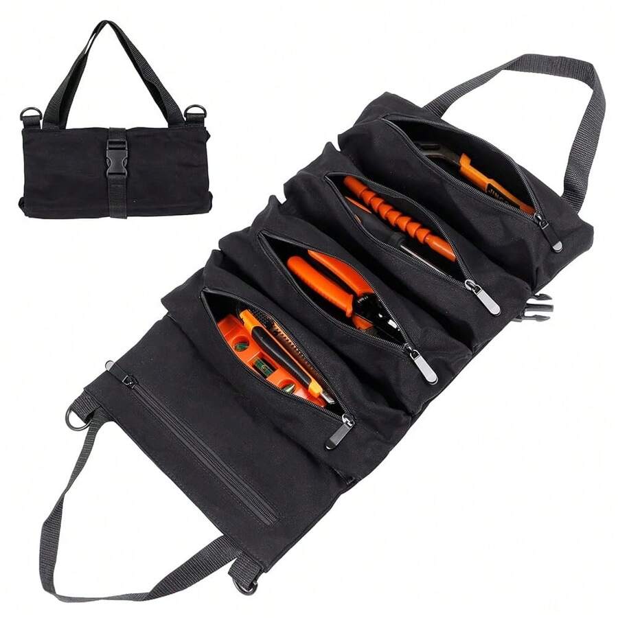 Super Roll Tool Roll,Multi-Purpose Roll Up Tool Bag, Wrench Roll,Canvas ...