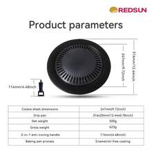 REDSUN, Portable Gas Stove Baking Tray,Korean Barbecue Grill Pan,‌Baking Sheet, Household Cookie Sheet, Roasting Pan, Party Oven Tray, Non-Stick Pan