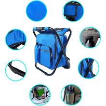 Folding Chairs Outside, Outdoor Folding Chair, Backpack Cooler Bag Camping Recliner Hiking Fishing Mountaineering Picnic Beach Garden Porch Balcony Backyard Festival Patio Park - Azul - Ver 8