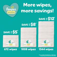 Pampers Sensitive Baby Wipes Unscented, 12 Pack, 1008 Total Count (Select For More Options)
