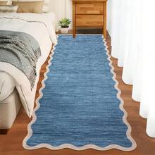 Kitchen Modern Simple Home Decor Area Rug Thin Low Pile Washable Carpet Soft Non Shedding Bordered Floorcover Easy To Clean Non Slip Entrance Runner Rug Stain Resistant Printed Mat Throw Rug For Hallway Bathroom Bedroom Dinning Room Laundry Living Room - 灰藍色 - 查看 2