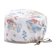 1 pieza Gorra ajustable y lavable de poliéster con estampado de animal de dibujos animados, unisex, para todas las estaciones - Blanco - Ver 28