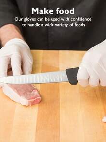 50/100pcs Disposable Nitrile Gloves, White, Oil & Water Resistant, For Cooking, Cleaning, Household Essentials