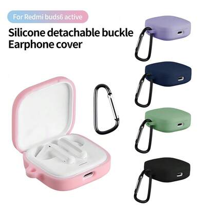 DO AS YOU WISH Funda protectora de silicona para Redmi Buds 6 Active, suave y cómoda con gancho colgante para proteger sus auriculares de los arañazos