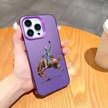 Custodia per telefono compatibile con 16, 15, 14, 13, 12, 11 Pro Max, nera opaca, multicolore, cover laser metallica aurora, compatibile con 17, 17 Pro, 17 Pro Max