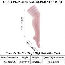 Plus Size Thigh High Socks For Women Thick Thighs Cotton Knit Extra Long Over The Knee Leg WarmerHalloween Christmas New Year - Màu xanh nhạt - Xem 8