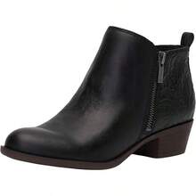 Women's Basel Ankle Bootie - Fashionable Footwear - 黑色浮雕 - 查看 8