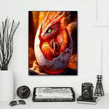 1 Bộ - Bộ dụng cụ làm tranh đính đá tròn 11x11 inch/15,7x15,7 inch, Rồng đen nhỏ đang ngủ có thiết kế hoa trên sách, Quà tặng lý tưởng cho người mới bắt đầu, Trang trí tường nhà, Bộ dụng cụ thủ công thư giãn | Thiết kế giàu trí tưởng tượng | Tranh đính đá rồng không khung 1 Bộ - Nhiều màu - Xem 2