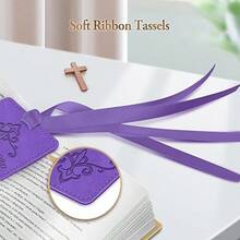 FINPAC Leather Bible Bookmarks, Vegan Religious Bookmarks, Bible Verse Book Markers Church Gifts For Women Men [Trust In The Lord With All Your Heart] - VioletLeather Bible Bookmarks, Vegan Religious Bookmarks, Bible Verse Book Markers Church Gifts For Women Men [Trust In The Lord With All Your Heart] - Violet - 紫羅蘭色 - 查看 5
