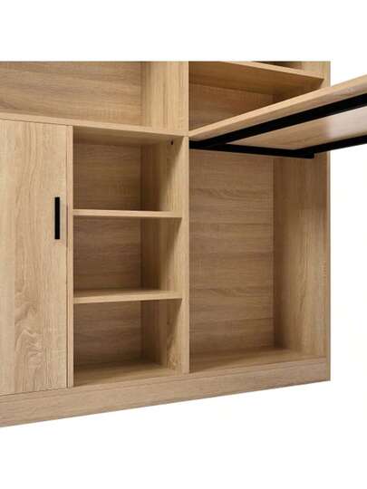 Computertisch,Regal Schreibtisch,Schrankschreibtisch Arbeitstisch, Schrankschreibtisch, Nature 120cm view 7