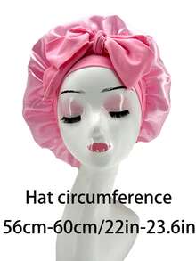 1 件奢华缎面丝绸睡帽，可调节蝴蝶结领带，褶边舒适贴合，适合男女夜间护发，柔软奢华饰面，适合女性和男性。