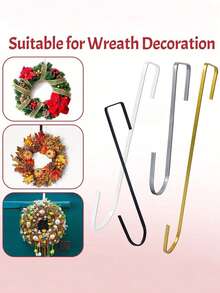 1pc Colorful Door Wreath Hook - Valentine's Day Easter Decoration Golden Door Single Hook Decoration Hook Swimming Pool Hook Door Wreath Hook Bird Feeder Flat Hook Wreath Hook Hanger - Multicolor - View 3