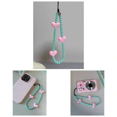 - Correa de pulsera con abalorio para telfono celular, correa universal para telfono celular, bonita correa de mueca, cadena de abalorio, accesorios hechos a mano para bolsas de cmara