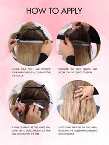 Seamless Invisible Tape-In Human Hair Extensions - No Glue, Natural Straight Hair, 12-20 Inches, Salon Quality