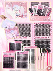 11-Piece False Eyelash Set With Bond And Seal Kit: Ultimate Lash Bundle Including 5 Styles Of Fluffy/Natural False Lashes + Skin-Friendly Beauty Tape For Secure, Long-Lasting Wear – Perfect For Daily Makeup, Dates, Parties & Special Occasions, Easy To Apply Even For Beginners - 黑色 - 查看 1