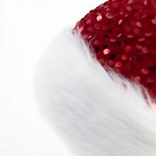 1pc New Double Layer Fluffy Sequin Christmas Hat, Christmas Holiday Atmosphere Prop Decoration