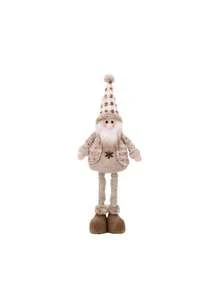 1pc Adjustable Standing Christmas Gnome Ornament 60cm Handcrafted Large Reindeer Gnome Decoration Beige-Brown Adorable Snowflake Christmas Decor Seasonal Ornament Christmas Tree Decoration Features Extendable Spring Legs Christmas Decorations Winter Home Decor - Multicolor - View 9