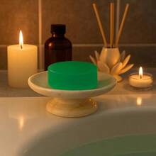 Creative Home Natural Champagne Marble Soap Dish Solid Natural Stone Tray For Bathroom Sink Kitchen Heavy Weight NonSlip Holder Beige Veined