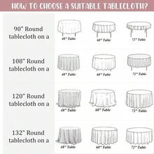 8 Pack Premium Round Tablecloth 120 Inch Round Table Covers Washable Polyester Fabric Round Table Clothes Wedding Party Reception Banquet Buffet Restaurant Black, 120 Inch - Tròn 90 inch + Hồng bụi + 8 - Xem 7