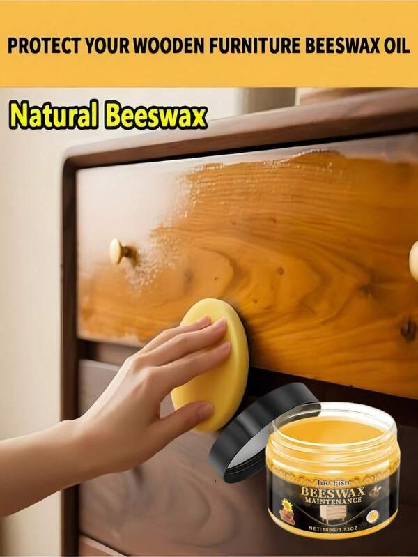 100g[100% Natural Beeswax] Wood Polish & Conditioner - Restores Shine & Protects Wood Furniture | Food , For Tables, Cutting Boards | Easy Application Paste Wood Conditioner, Butcher Block Conditioner, Guitar Polish, Natural Wood Finish, DIY Furniture Restore.Furniture Polish Wood Polish Bee Wax Polish Beeswax Carnauba Wax