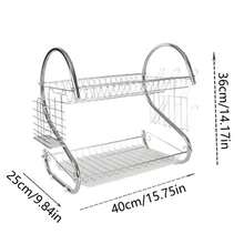 Stainless Steel Tray Rack With Removable Tray And Drip Pan - Heavy Duty Corrosion Resistant Kitchen Finish, Top And Bottom Dry Vegetable Rack With Non-Slip Feet, Space Saving, Modern Kitchen Storage Utensil Rack (Dishwasher  Tray Compatible), Sturdy Construction, Easy Assembly, Compact Small Kitchen Design, Kitchen Drain Rack, Wall Hanging Dry Vegetable Rack, Kitchen Panel Rack, Kitchen Shelf - 銀色 - 查看 7
