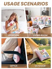 Bluey 1/2/4pcs  Pillow Cover, Soft Decorative Cushion Cover,  Bedding,  And Bingo Pattern Pillowcase, Cartoon Pattern Pillowcase, Includes Pillowcase Only (No Insert), Zipper Closure, Suitable For Sofa, Bedroom, Living Room And Other Home Decor, Soft And Breathable, Skin-Friendly - Baby Pink - View 8