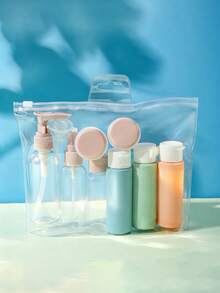 11pcs/8pcs/3pcs 2.71oz Refillable Portable Travel Bottles Set For Toiletries, Bath And Cleaning Separate Bottles