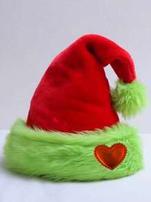 1 Stück, Weihnachtsdekoration Hüte, Weihnachtshüte und pelzige Handschuhe mit grünen Fellmonstern. Erwachsene Halloween Rollenspiel Kostüme, Accessoires, Weihnachtskostüm Requisiten, Party Kostüm Hüte, skurrile grüne Fellhüte, Rollenspiel