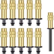 22PCS Irrigation Nozzles 1/4 Inch Adjustable Drip Mister Heads Micro Misting Sprinkler Nozzle Fittings For Garden Vegetables Cooling Brass Spray System Parts Sprayers Bubbler Emitters - Black + Yellow - View 1