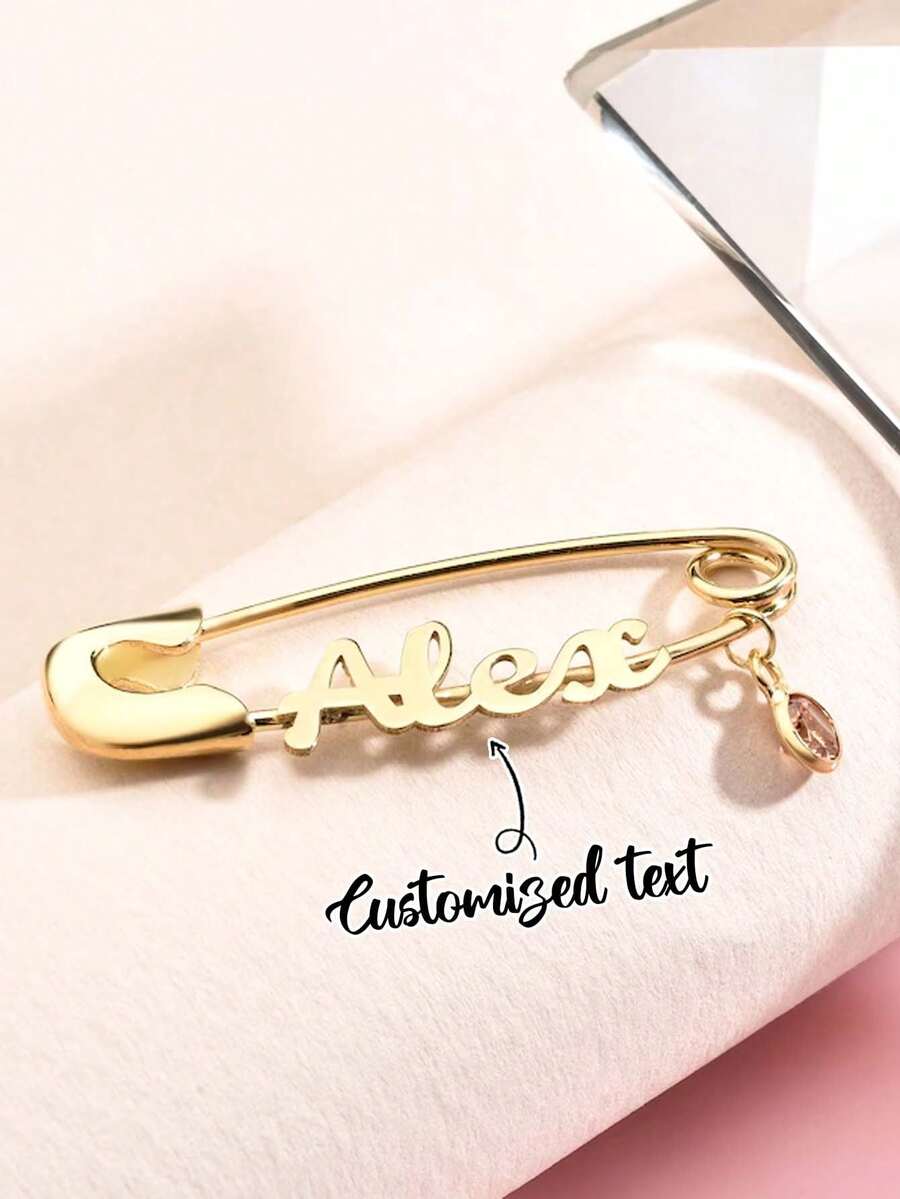 Personalized Baby Name Safety Pin, Birthstone Baby Pin, Unique Newborn Gift, Baby Shower Party Favor, Thanksgiving Party Brooch, Father's Day, Mother's Day Gift, Halloween Gift, Bridesmaid Initial Badge, Wedding, Bride Groom Brooch, Bridesmaid Brooch, Christmas