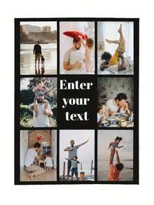 1 peça 260-300g Manta de Velo Personalizada com 8 Fotos, lavável em máquina, capa de poliéster, multiestação, todo tempo, estilo contemporâneo, cobertor de impressão digital multiuso para todas as estações, Dia das Mães, aniversários, Dia dos Namorados, formatura, Dia dos Pais, casamentos, inauguração, sofá, cama, carro, sala de chá, quarto, banheiro, sala de estar, sala de jantar, escritório