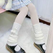 Lebaley Kawaii Leg Warmers For Girls Women - Japanese Lolita Leg Warmers Y2K Harajuku Leg Cover Stockings Kawaii Knit Socks{"Color_name":"Hairball1"} - 多色19 - 查看 3