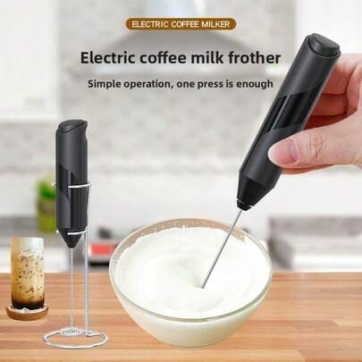 1PCS Electric Milk Foam Machine Stainless Steel, Battery Powered Stirrer, Suitable For Coffee, Latte, Matcha, Hot Chocolate
