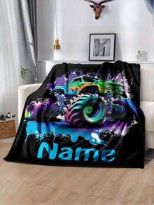 1 Peça Manta de Flanela Personalizada com Caminhão Monstro de Desenho Animado - Macia, Aconchegante e Quente para Sofá, Cama, Viagem | Opção de Nome Personalizado | Presente Perfeito para Todas as Estações, Lavável, Fofo, Personalizado, Único, Presente Ideal para Família, Amigos, Filho, Filha, Sofá, Cama, Carro, Sala de Chá, Quarto, Sala de Estar, Banheiro, Sala de Jantar