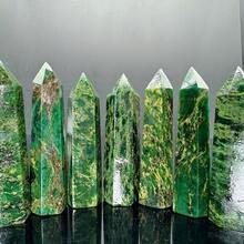 1PC Natural Crystal Emerald Point Healing Crystal Quartz Tower Healing Wand Stone Meditation Stone Energy Gem Home Decoration Christmas Gift