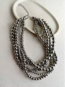 Bib Necklaces - 銀色 - 查看 2