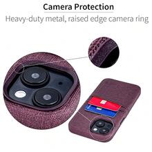 14 Card Case With Built-In Metal Plate For Magnetic Mounting & 2 Card Holder Pockets: Luxe M2 Wallet, Canvas Style Synthetic Leather ( 14, Burgundy){"Size_name":"14","Color_name":"Burgundy"} - 多色7 - 查看 5