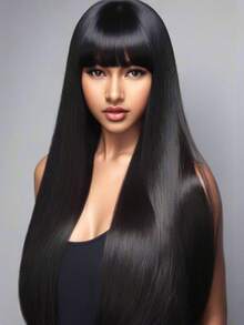 Long Straight Wig With Bangs For Women, Fashionable, Elegant, Versatile Style Suitable For All Women, Daily Wear, Parties And Gatherings - Multicolor - View 2