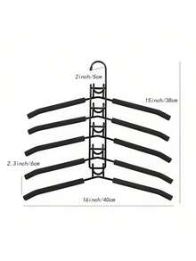 1pc Portable Seamless Garment Storage Hanger With Multi-Functional Trapezoid Design And Multi-Layer Hanging Rack, Space-Saving Closet Organizer For Spring Tops, Summer Tops, Autumn Tops, And Winter Tops, Durable Lightweight Frame For Home, Dorm, And Travel, Non-Slip Hooks, Easy Assembly, Versatile Wardrobe Solution For Seasonal Wear And Everyday Essentials - Multicolor - View 3