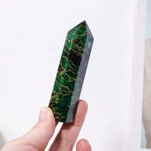 1PC Natural Crystal Emerald Point Healing Crystal Quartz Tower Healing Wand Stone Meditation Stone Energy Gem Home Decoration Christmas Gift