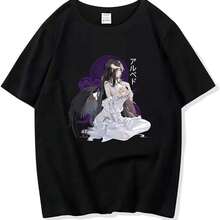 Westtrend Overlord T-Shirts Unisex Momonga Pullover Albedo T-Shirts Anime Overlord Albedo T-Shirts Für Männer Und Frauen - 黑色 - 查看 1