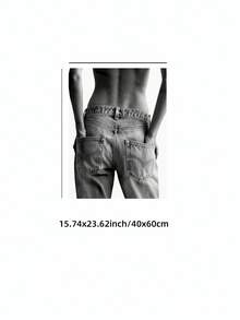 1 件无框黑白牛仔裤艺术印刷品、斯德哥尔摩现代时尚人体轮廓海报、Y2K 牛仔美学墙面艺术、极简主义斯堪的纳维亚房间装饰、FunkyPosters、卧室装饰、房间墙面印刷品、大学宿舍必备品 - 彩色 - 查看 10