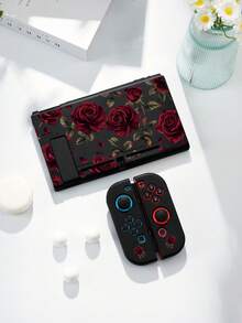 1pc Gothic Rose Design Protective Case, Compatible With Switch 2 (2025), Switch NS/Switch OLED/Lite, Suitable For Switch 2 Game Console Accessories, Storage Bag, Switch Protective Case, Romantic Gift For Switch Players - 彩色 - 查看 2