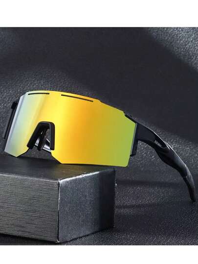 1 件装全新无框户外运动时尚眼镜，适合山地自行车、驾驶、跑步、钓鱼、徒步旅行、日常佩戴，彩色眼镜