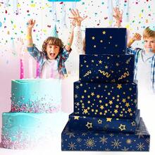 Wrapping Paper With Navy Blue And Gold Stripes Star Design Birthday Wrapping Paper Set With Sticker Ribbon Gift Wrapping Paper Folded Sheets For Men Boys Him Teenager Teen Male Him Dark Blue Wrapping Paper Birthday Gift Wrap For Graduations Christmas  Father's Day Holiday Weddings All Occasion 20 X 28 Inch Per Sheet…