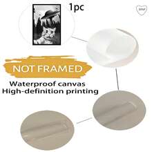 1pc Whimsical Cat And UFO Canvas Art Printed Posters, Modern WAall Arts Decorative Paintings, Retro-Style Animal Poster, Aesthetic Decor Art Modern Style Poster It Is Suitable For Bedroom Wall Decor, Living Room Wall Decor, Corridor Decor, Home Office Decor, Bathroom Decor, Kitchen Decor, Dormitory Decor, Apartment Decor, Wall Decor, Room Decor And Art Home Decor. It Is A Perfect Gift For Art Decor Enthusiasts And Home Decor Enthusiasts