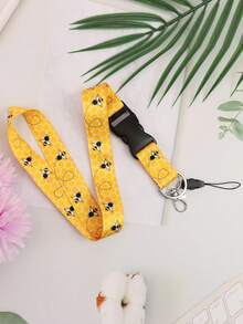 1 件可爱蜜蜂教师颈绳，适用于证件卡夹、钥匙、钥匙扣，带金属钥匙圈、手机绳，黄色涤纶手机挂绳项链，适用于证件卡夹，送给女性、教师、学生、工作人员的绝佳礼物，是感谢老师的最佳教师节礼物，汽车配件包饰学院风哥特 Y2k - 彩色 - 查看 3